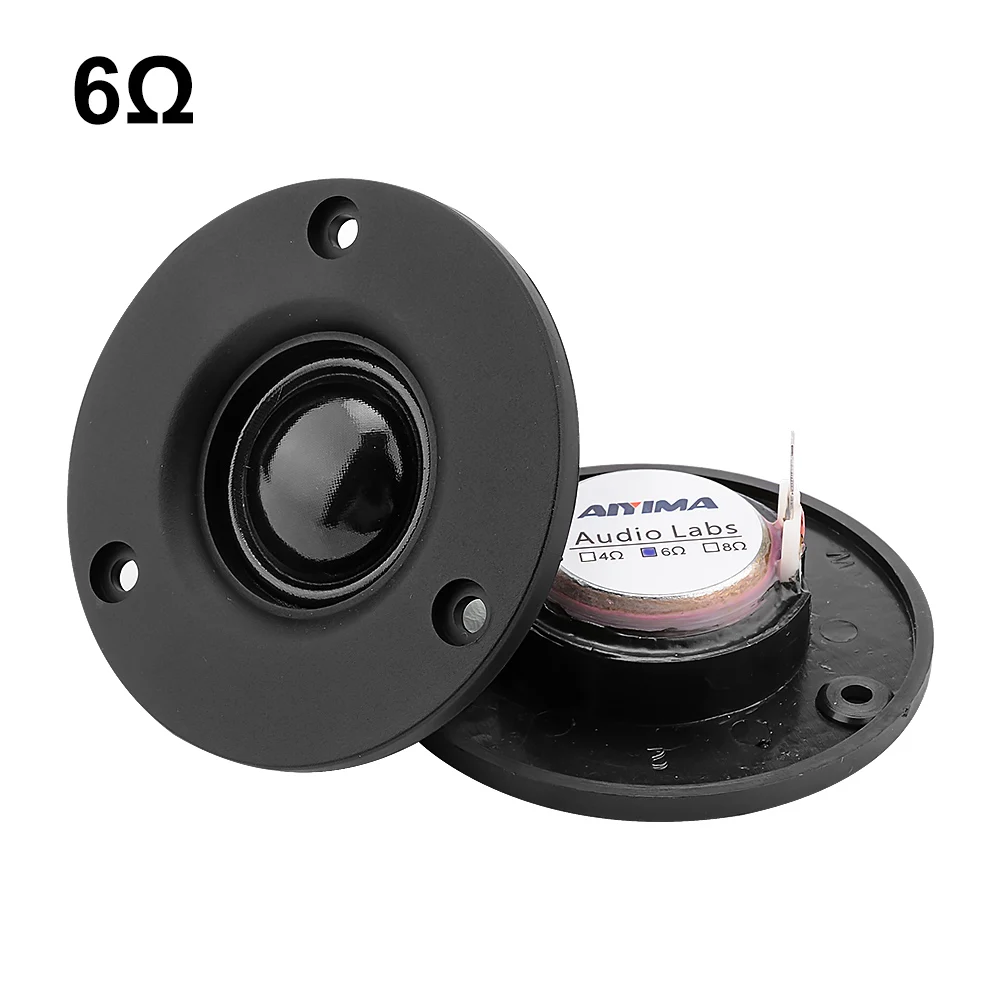6 Ohm Speaker AIYIMA 2 шт. 3 дюйма твитер звук музыки Динамик 25 Core Шелковый мембрана на возраст 4, 6 Ом 20 Вт высоких частот Hi-Fi динамик для домашнего кинотеатра громкий Динамик - Цвет: 6 Ohm Speaker