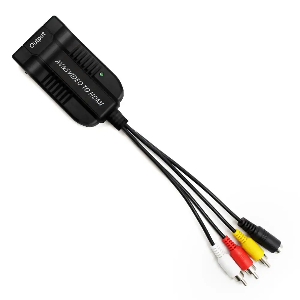 Мужской CVBS AV и Female S Video To HDMI 1080P Аудио конвертер вертлюг адаптер для HD TV VHS VCR DVD