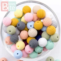 50pc silicone beads 15mm baby teething toys baby teether food grade silicone thread beads diy necklace bracelet children%e2%80%98s goods