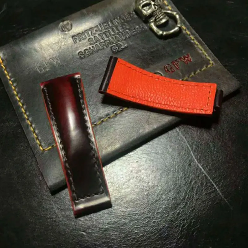 

New Horween Shell Cordovan Strap Top Handmade Custom Daytona Watch Band 20MM Genuine Leather Belt Horse Skin Goatskin Watchbands