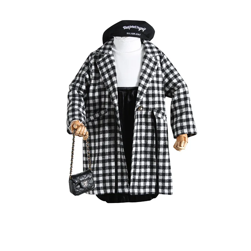 2019 Новое Осеннее повседневное клетчатое пальто в Корейском стиле для девочек