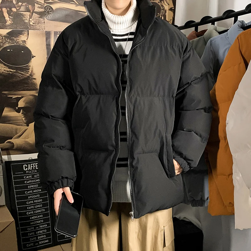 

Men Streetwear Oversized Bubble Jacket 2022 Parka Mens Solid Hip Hop Fashions Windbreaker Womens Korean Coats Clothing