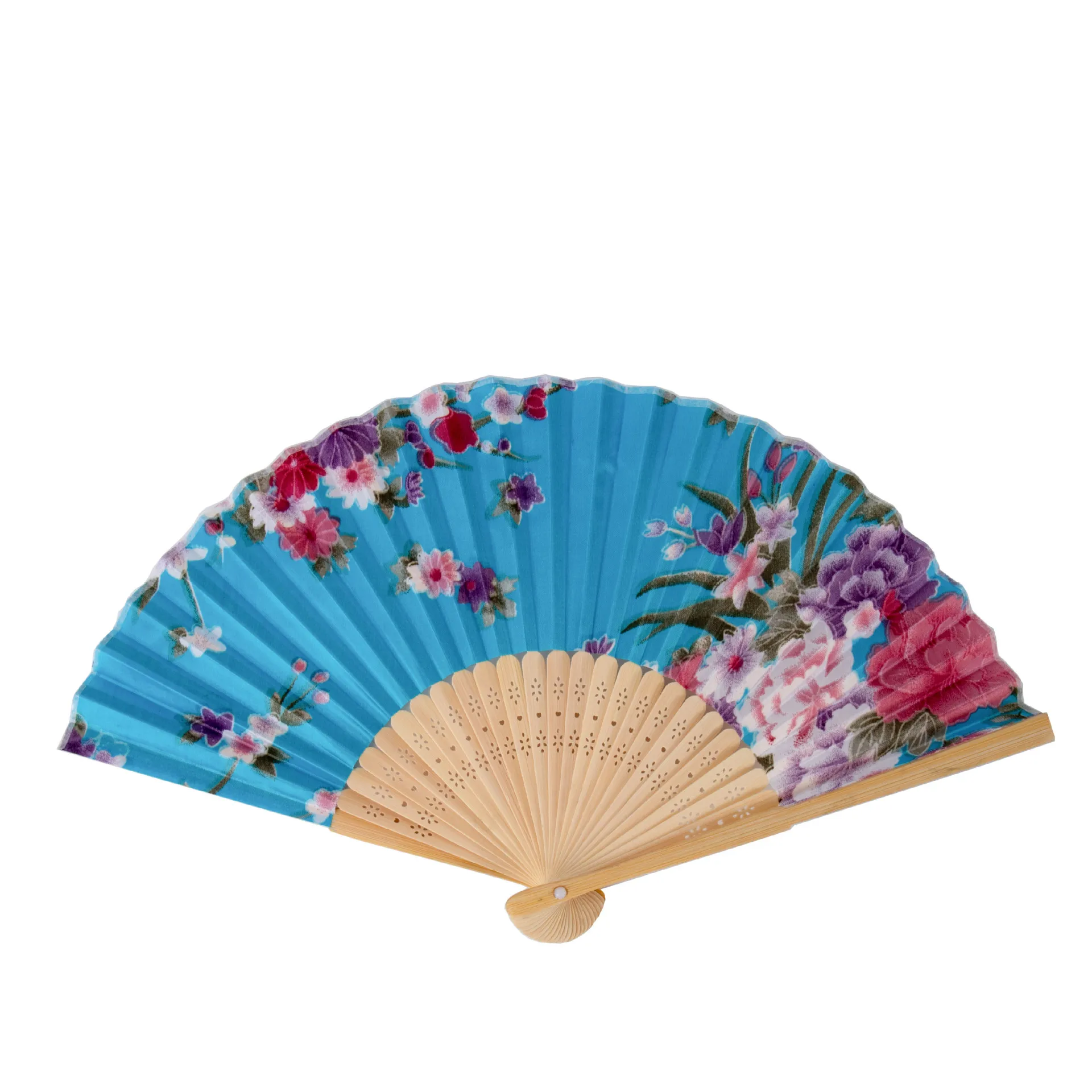 

Bamboo Fold Hand Fans Flower Pattern Wedding Decoration Folding Chinese Fan Party Women Gift Photo Props Dance Prop