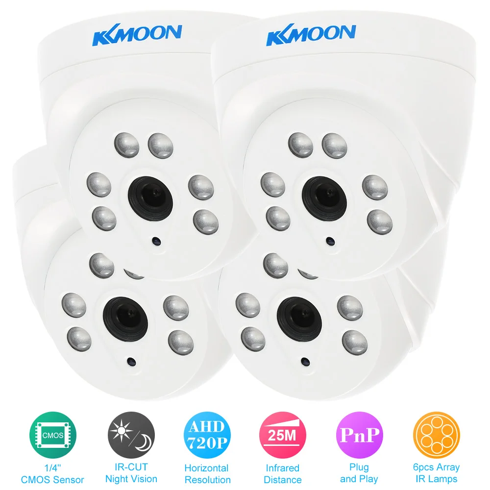 KKmoon 4 шт 720P камера видеонаблюдения системы безопасности 1500TVL IR-CUT Night View 6PCS Array