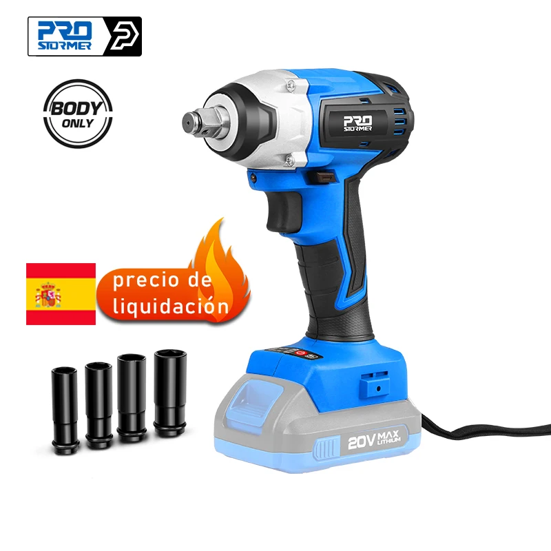

Бесщеточный электрический гайковерт, 20 В, аккумулятор, 300 нм, макс. Крутящий момент, торцевой ключ 1/2 дюйма, только от PROSTORMER