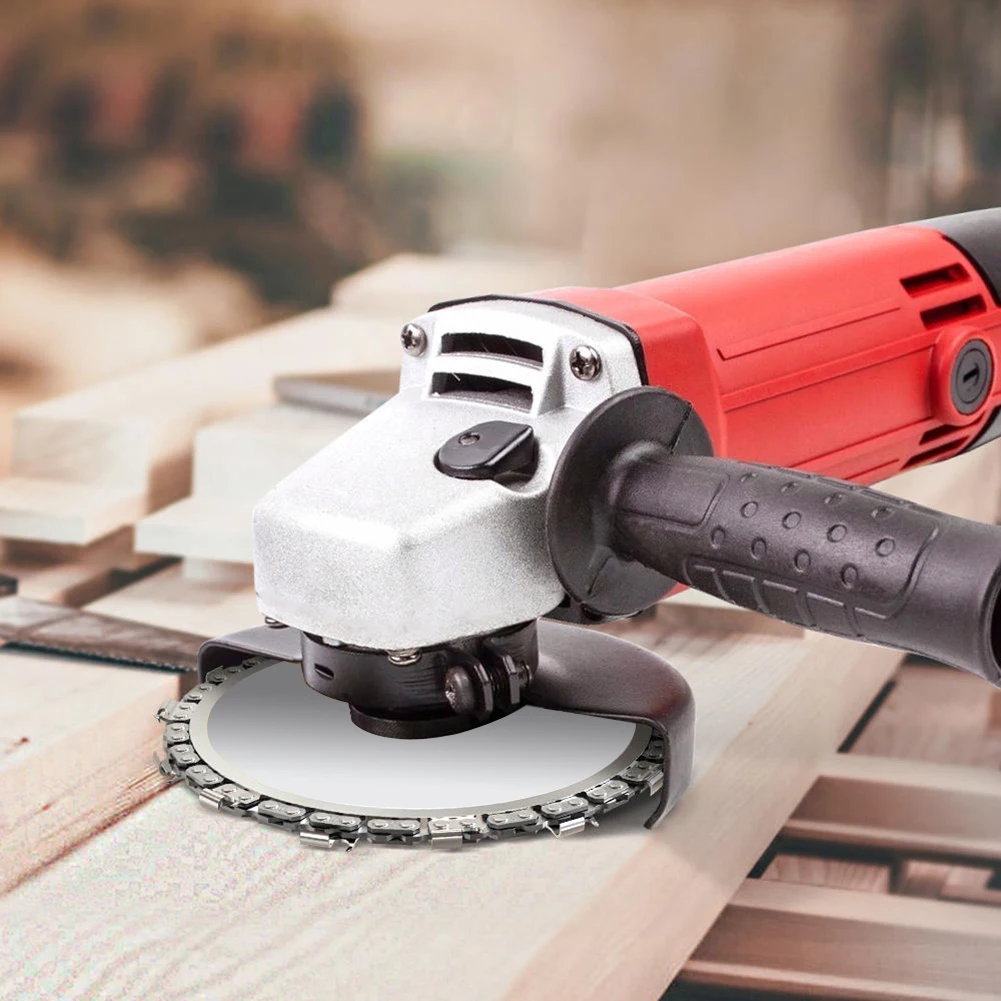

Woodworking Chain Plate Angle Grinding Wood Slotted Saw Blade Chain Wheel Carving Disc for Angle Grinder Blade Chain Wheel