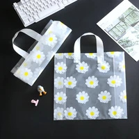 50pc lot little daisy plastic gift bags thick portable storage shopping bags clothing store bags wedding party supplies