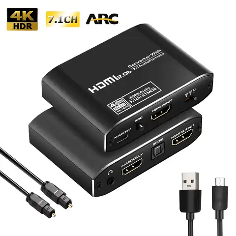 4K @ 60Hz HDMI 2,0 ARC аудио экстрактор сплиттер HDMI в оптический TOSLINK SPDIF 7,1 конвертер