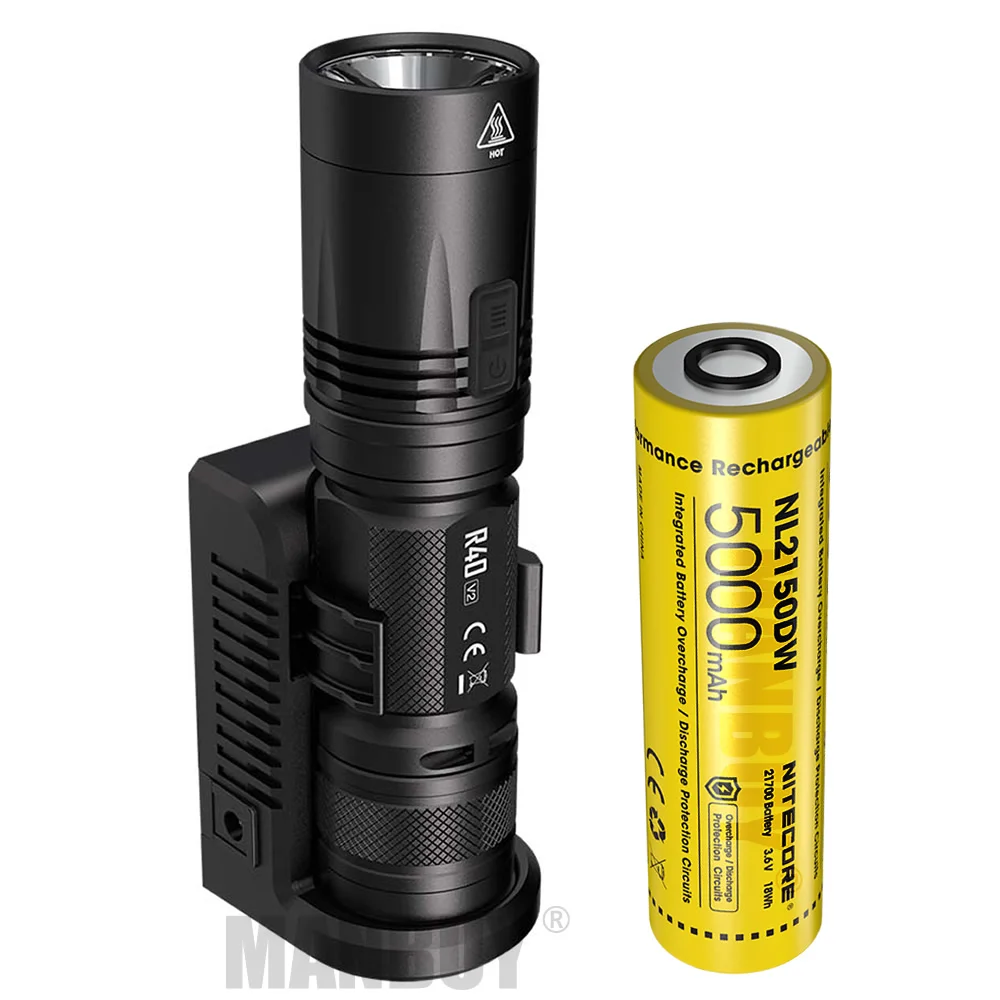 2021 Nitecore R40 V2 1200 люмен CREE XP-L2 V6 светодиодный фонарик USB-C Перезаряжаемые с зарядная