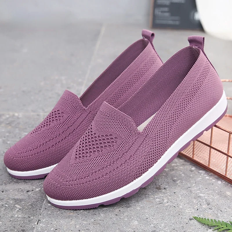 

20212021 Women Casual Shoes Light Sneakers Breathable Mesh Summer knitted Vulcanized Shoes Outdoor Slip-On Sock Shoes