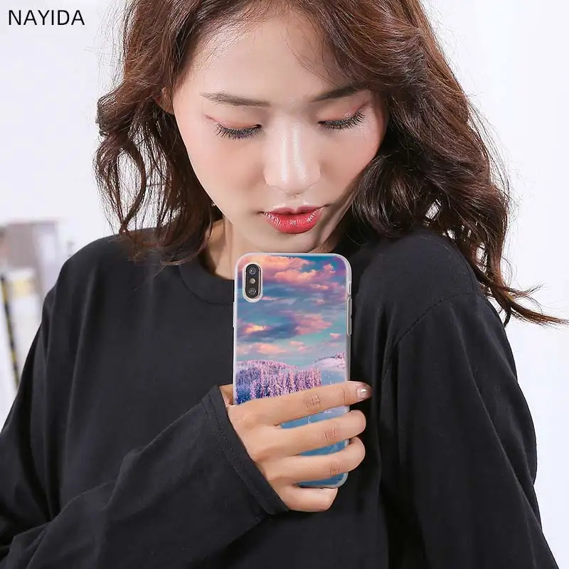 Baseus Clear case for Samsung J4 J6 Plus J7 J8 J3 J5 2015 2016 2017 EU 2018 Prime Soft Cases Landscape Winter Light Snow | Мобильные