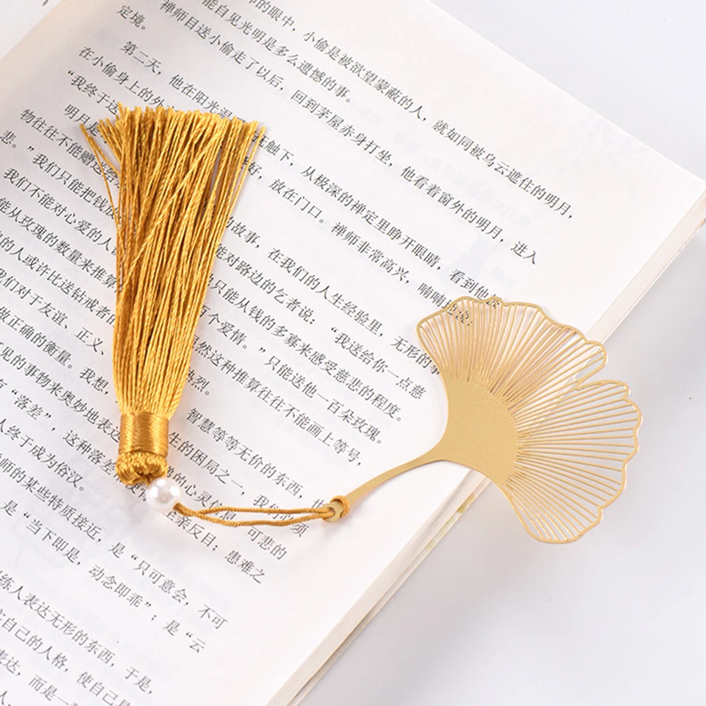 Золотая металлическая полая панда кисточка Закладка китайское национальное