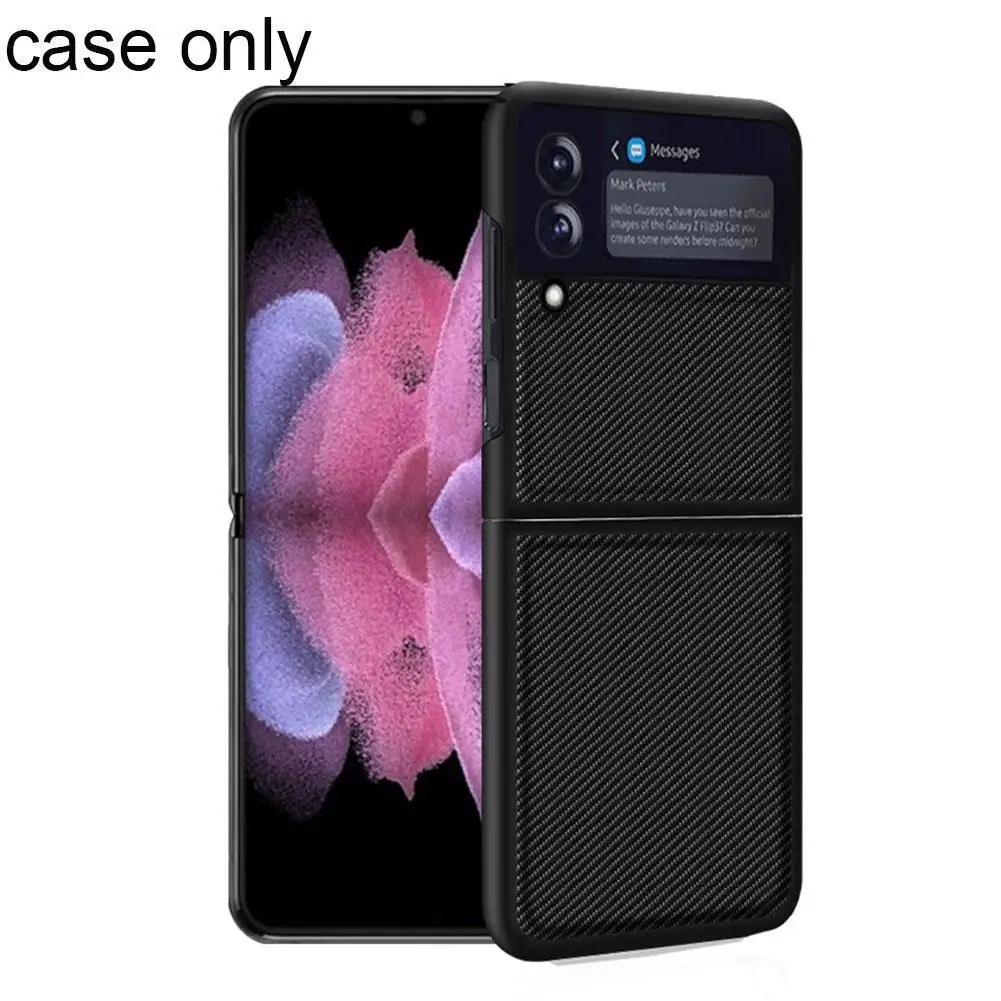 

Carbon Fiber Pattern Folding Shell Clamshell Protective Shell Is Suitable For Z Flip 3 Protective Cover