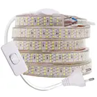 276 светодиодный Светодиодный светильник 2835 5050 220 В с выключателем ВКЛ.ВЫКЛ. Водонепроницаемый 120 светодиодный гибкий светодиодный светильник s украшение дома освещение для помещений светильник ing