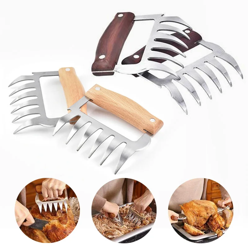 

Barbecue Fork Bear Claw Meat Separator Vegetable Slicer Cutters Beer Opener Bbq Grill Meat Handler Multifunction Grill Accessory