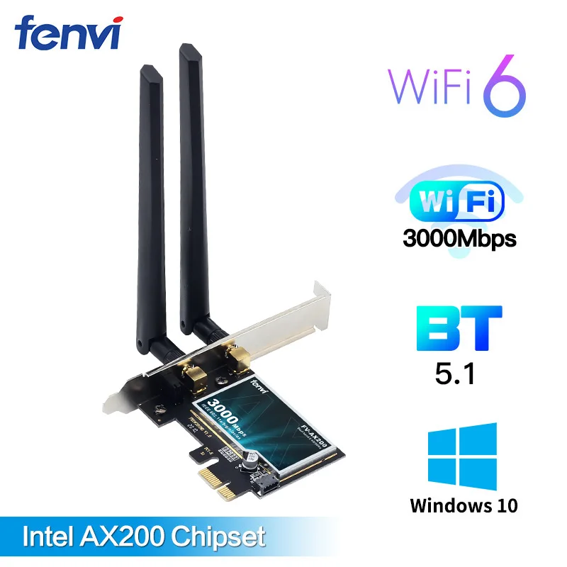 

Беспроводной двухдиапазонный Wifi6 3000 Мбит/с PCIe Wi-Fi адаптер Intel AX200 для Bluetooth 5,1 802.11ax 2,4G/5 ГГц PCI Express карта для настольного ПК