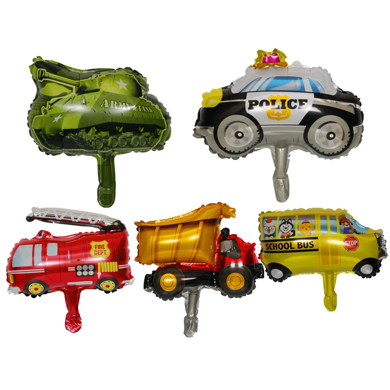 

Mini Car Aluminum Foil Balloon Fire Truck Ambulance Tank Air Balloon Children's Toys Decoration Birthday Party Balloons