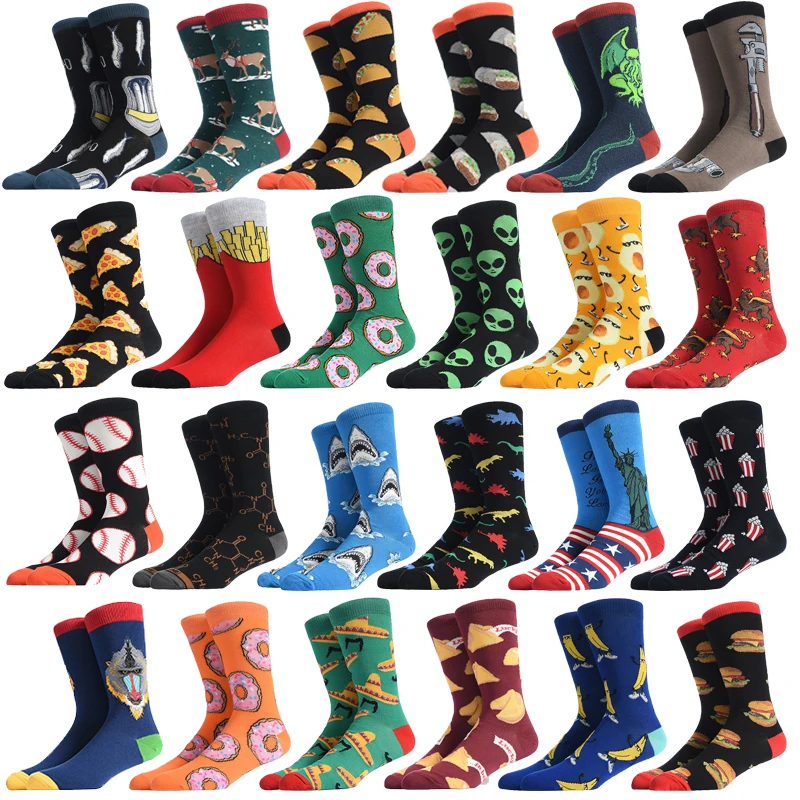 Счастливые забавные носки модные в стиле хип хоп для скейтборда мужские