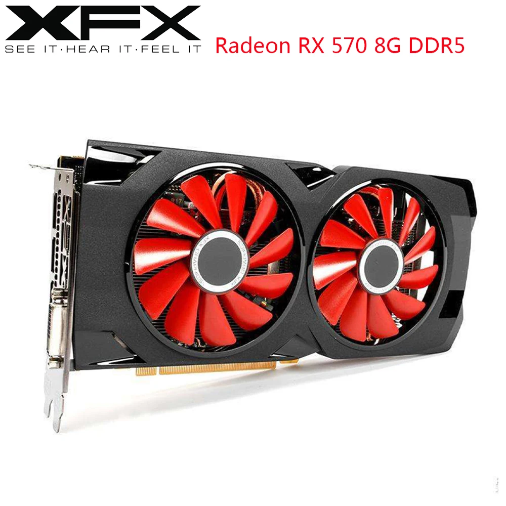 Видеокарты XFX AMD Radeon RX 570 8 ГБ GPU RX570 DDR5 256 бит игровые видеокарты настольные