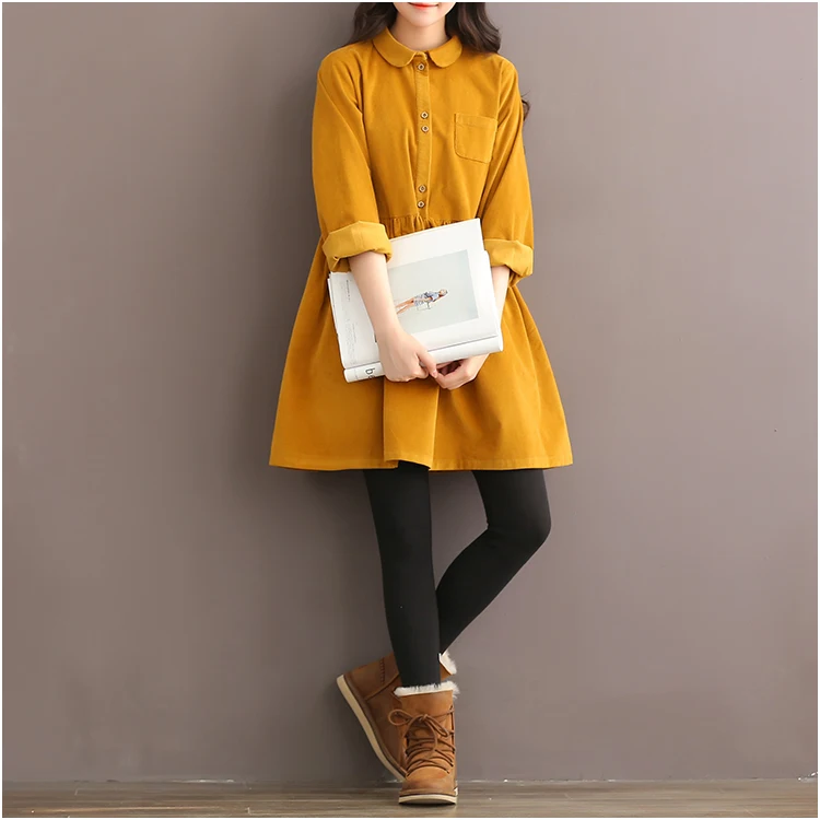 2021 осень-зима опрятный Стиль женское толстое платье красные вельветовые с