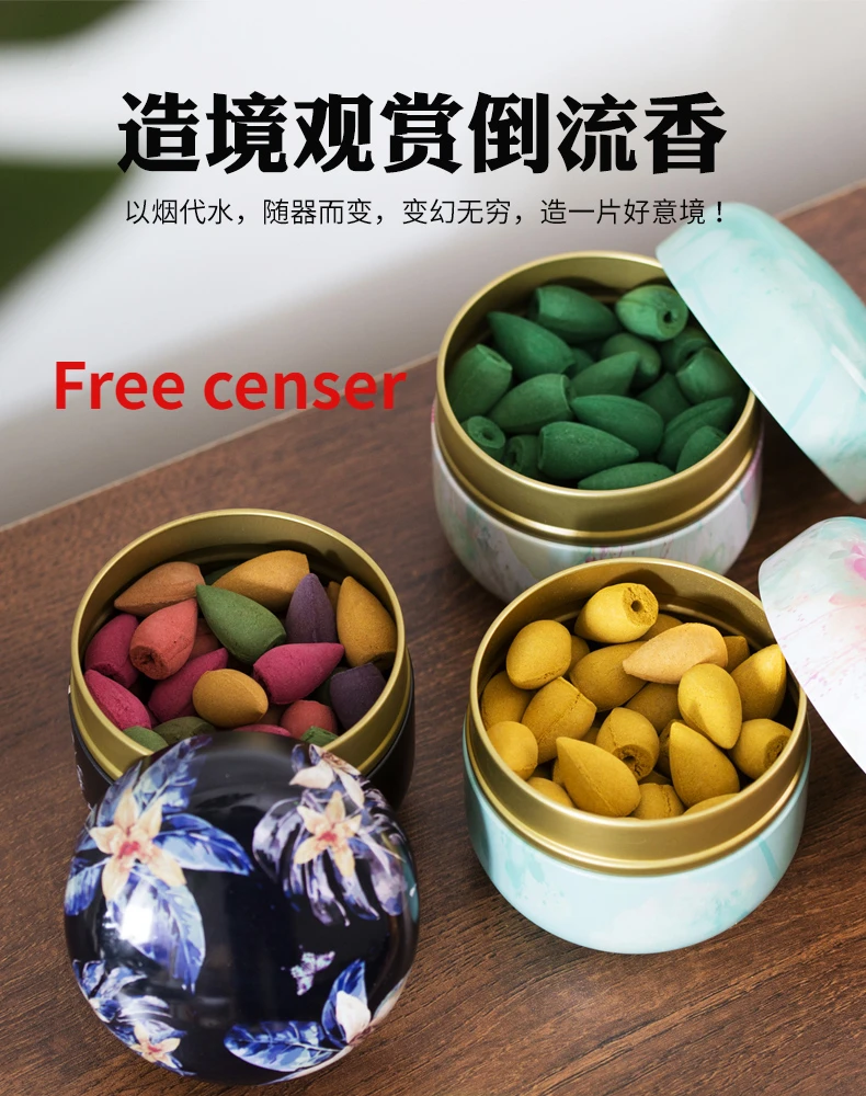 

Backflow of Incense Tablets Ornamental Aromatherapy Agarwood Sandalwood Argy Wormwood Arborvitae Floral Incense Home Indoor