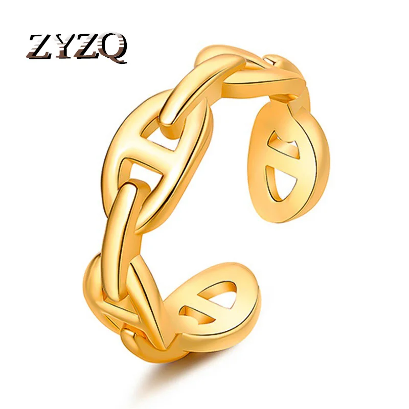 Женское кольцо с цепочкой ZYZQ простой дизайн модное Стильное регулируемое замком