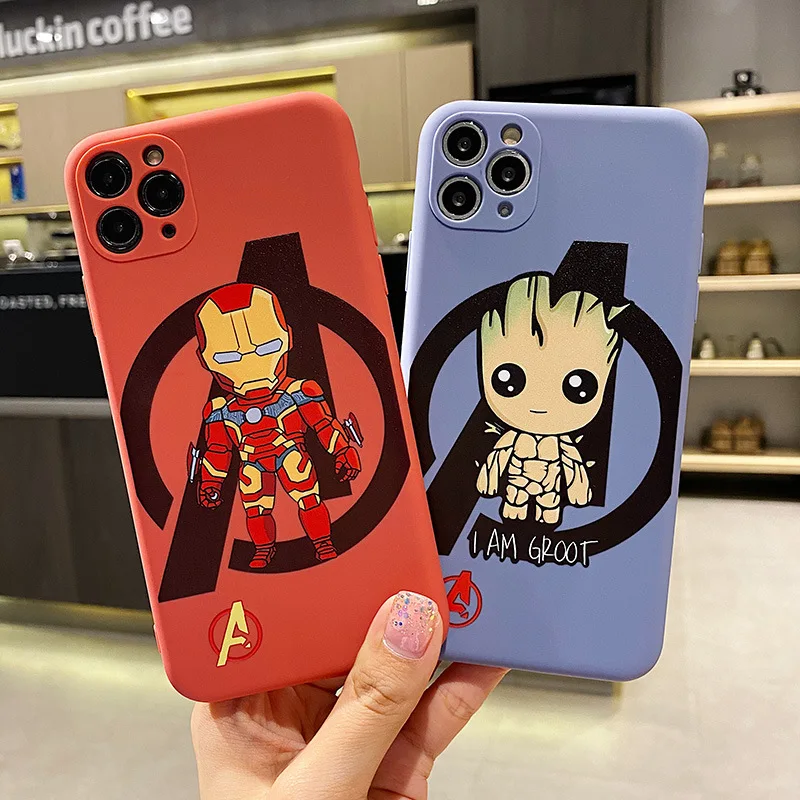 Чехол для телефона Super Hero Железный человек Грут Iphone 11 12 Mini PRO XR X XS MAX 6 6s 7 8 Plus 5 5s SE 2021