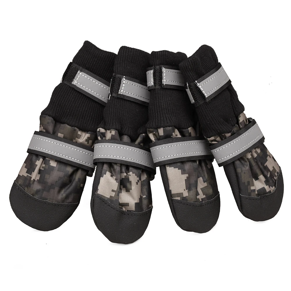 Легкие ботинки для собак с защитой лап мягкая Нескользящая кожаная подошва