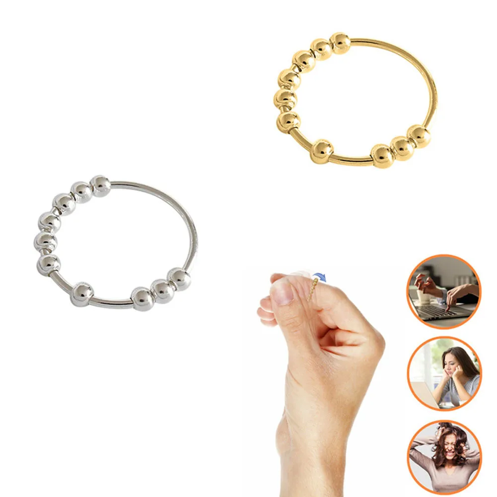 Кольцо Спиннер для женщин Игрушка антистресс спиральные бусины с одной катушкой