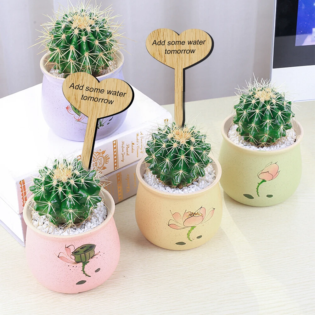 

Colorful Insert Ground Sign Board Flower Plant Labels Wooden Flower Gardening Cards Succulents Labels Garden Accessories
