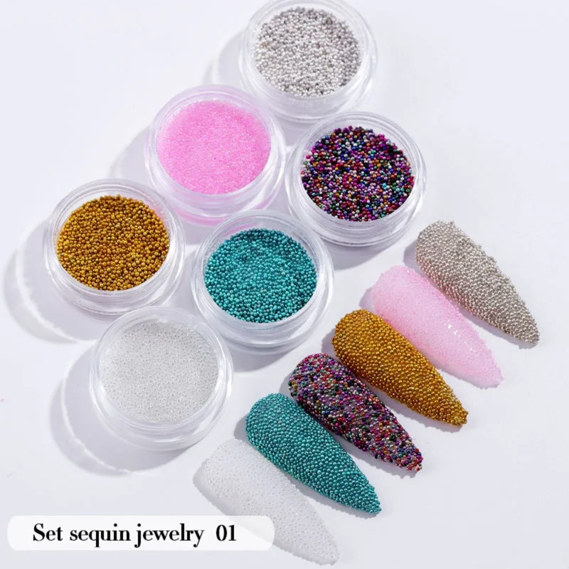 

6 Boxes/Set Nail Powder Sparkles Nail Glitter Mix Nail Art Powder Sequins Holographic Chrome Pigment Nail Powder Nail Decoration