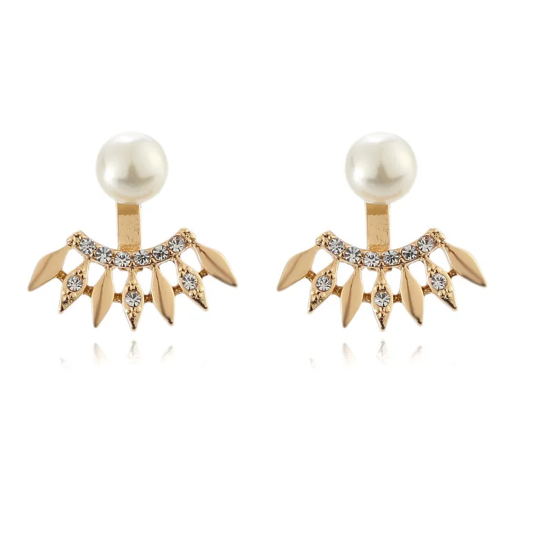 Женские серьги с жемчугом модные золотого и серебряного цвета для свадебной