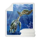 Морская черепаха пушистое одеяло шерпа флисовое покрывало одеяло винтажное постельное белье квадратное шерстяное мягкое одеяло для пикника