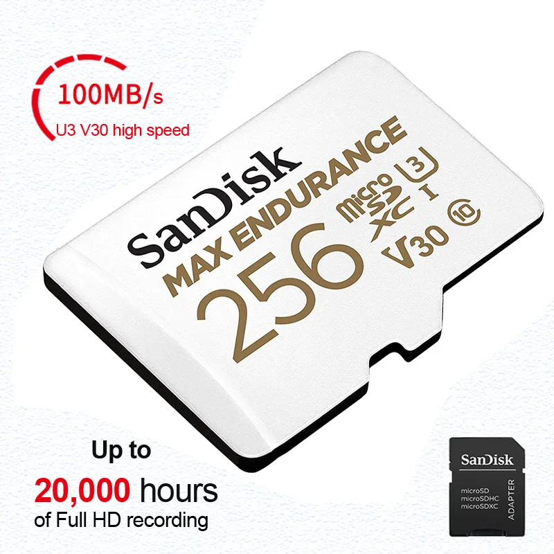 Sandisk High Endurance Microsd 64GB 32GB Memory Card Adapter Class 10 Micro SD Memory Card For 4K Video Action Cameras or Drones
