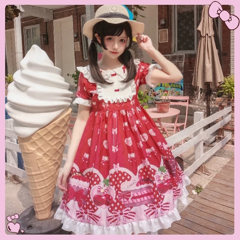 

Kawaii Japanese soft sister Lolita dress sweet afternoon tea op short-sleeved dress