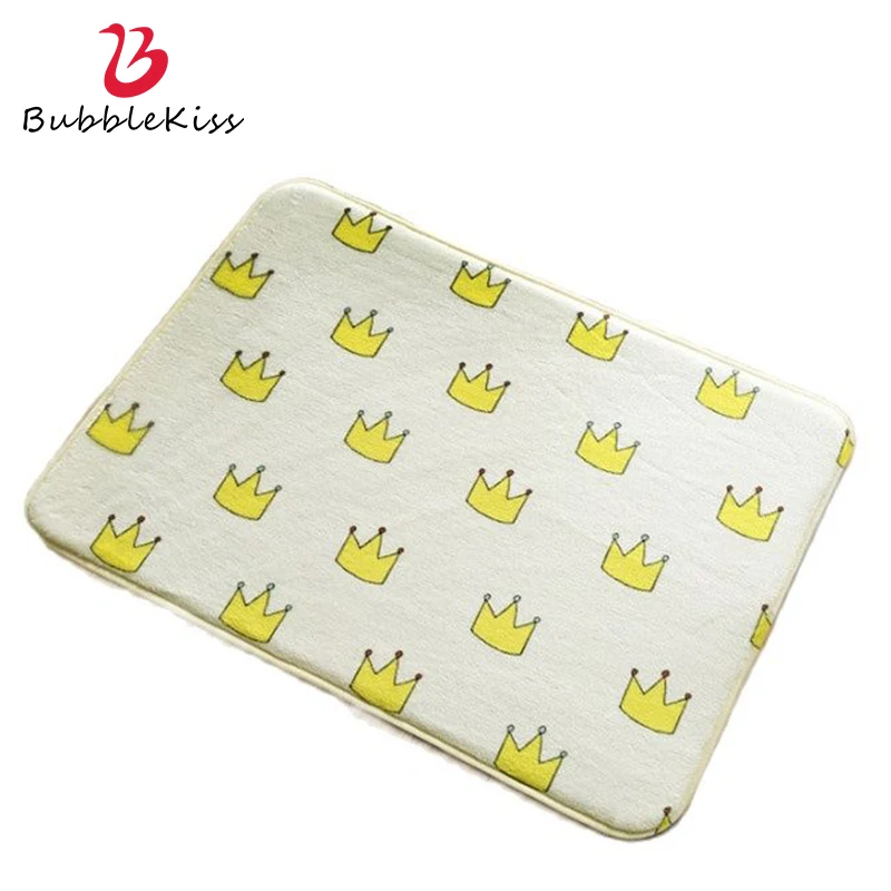 

Bubble Kiss Crown Pattern Carpet Rugs For Modern Living Room Japanese Style Cartoon Yellow Rug Non-Slip Bedroom Decor Carpet