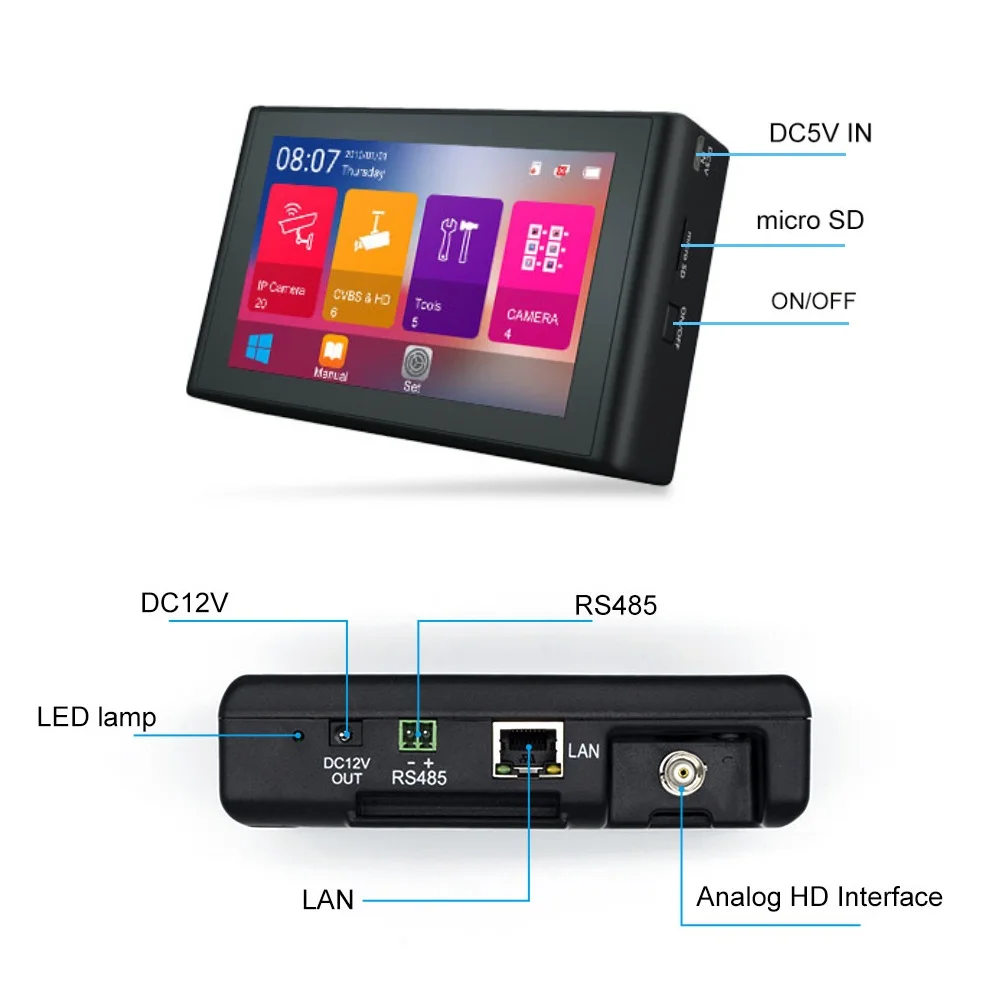 4 дюйма к H265 H264 IP камера тестер 8MP AHD/TVI/CVI /CVBS CCTV монитор PTZ контроллер Быстрый ONVIF IPC