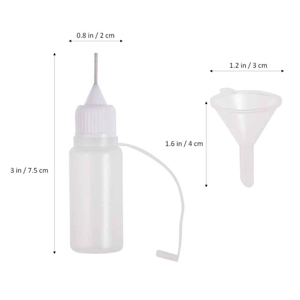 

10Pcs 30ml Needle Dropper Bottles Tip Glue Bottles with 10 Funnels for Liquids