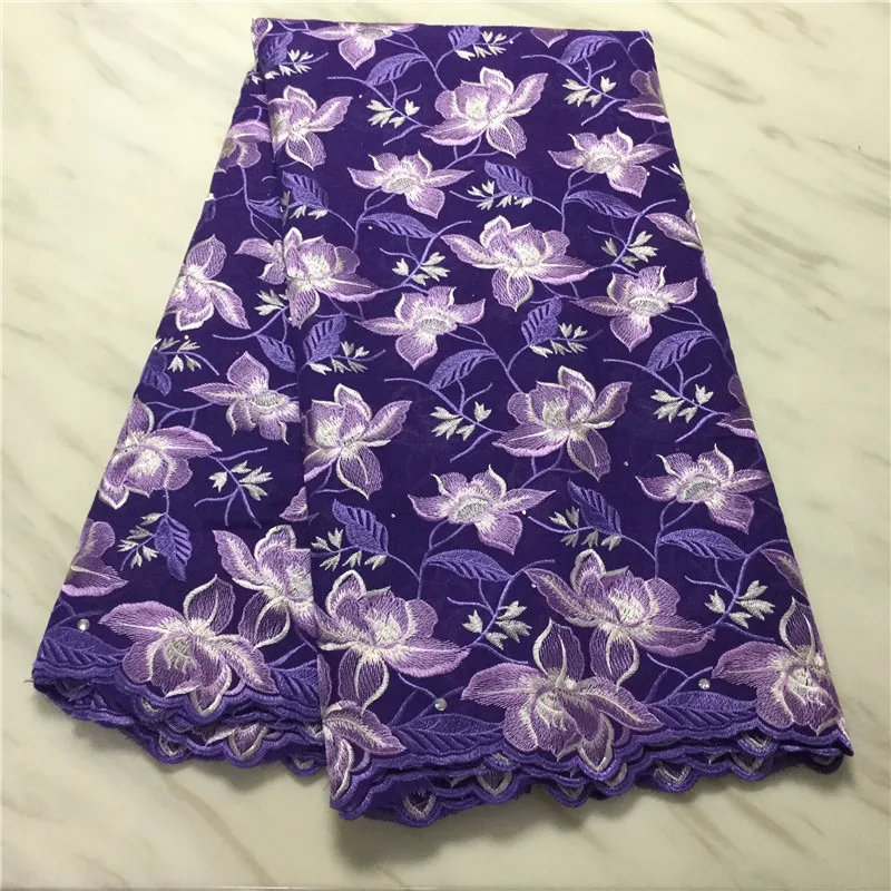 

Latest Swiss Voile Lace In Switzerland Cotton Lace Fabric African Lace Fabric 5 Yards Embroidered Cotton Fabric For Dress