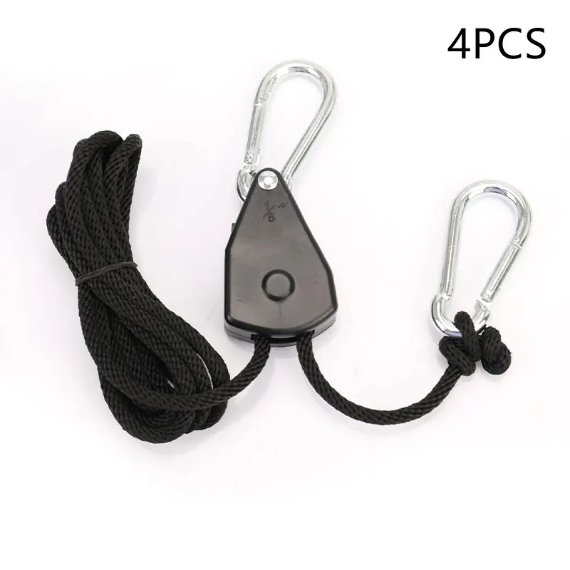 

4 шт. 1/8 дюймов Heavy Duty Регулируемый расти светильник веревка с трещоткой вешалка Йо-йо для выращивания светильник приспособления для садовод...