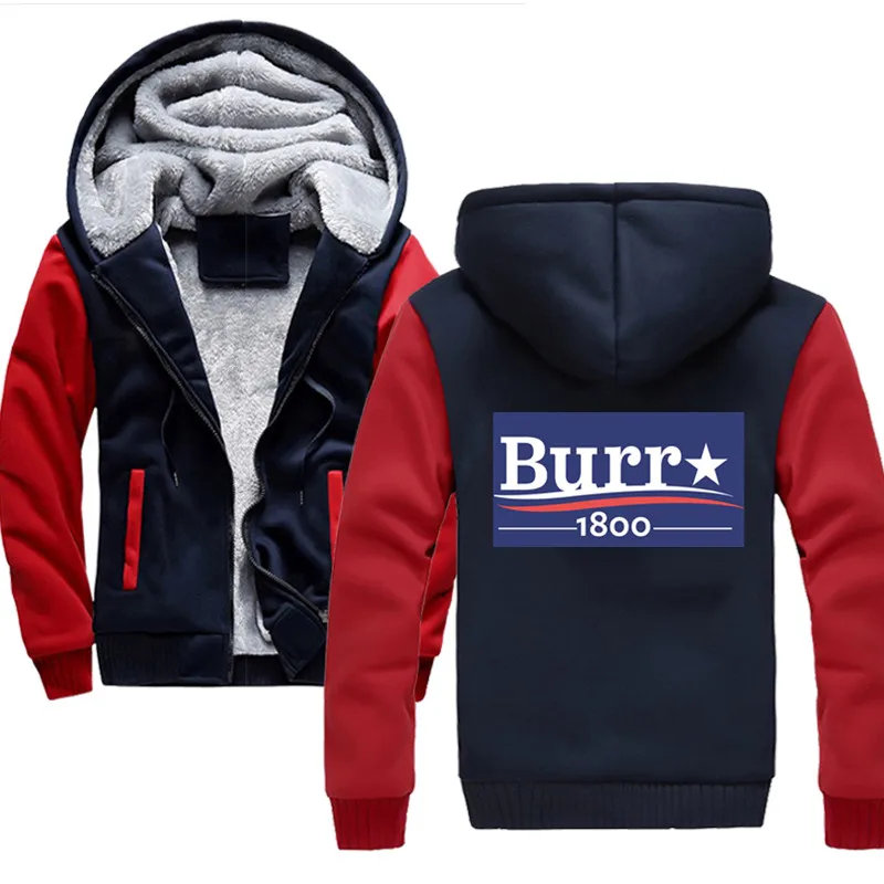 

Winter Warm Coat HAMILTON AARON BURR 1800 Burr Election of 1800 Printed Thicken Hoodie Winter Warm Zipper Coat Hoodie
