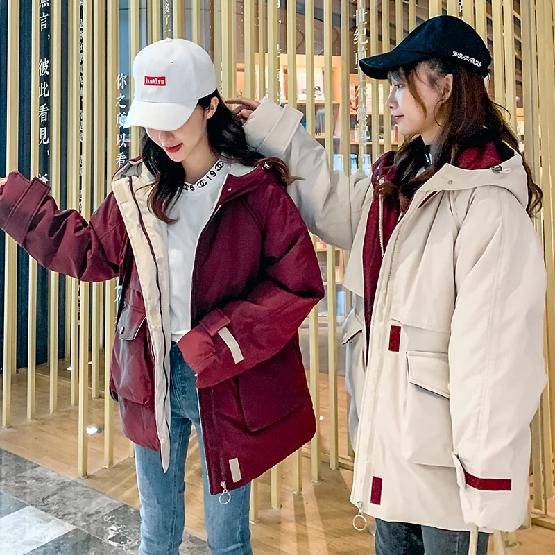 

Nice New Winter Women Snow Down Cotton Coat Plus Size Fashion Jacket Hoodie Long Parkas Warm Sweet Jackets Female Winter Coat