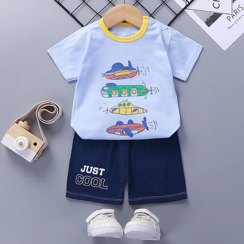 

ZWF904 Children Clothing Sets Suit Baby Boy Summer Baby Boy Clothes Infant Cotton Short Sleeve T shirt Baby Girl T-shirts