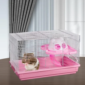 1 Set DIY Hamster House Double Layer Exercise Wheel Platform Slide Portable Small Animals Carrying Cage Pet Supplies