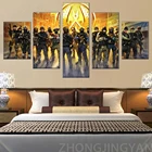 5 панелей HD CSGO видеоигра плакат печать на стене искусство Counter Strike Картина на холсте картина маслом украшение для комнаты мальчика