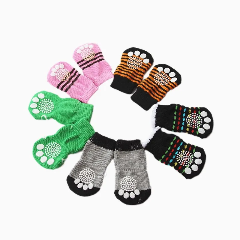 

Protection Antislip Dog Socks Cartoon Lovely Knitted Dog Paw Socks for Dogs Multicolour Honden Sokken Dog Accessories YY50GW