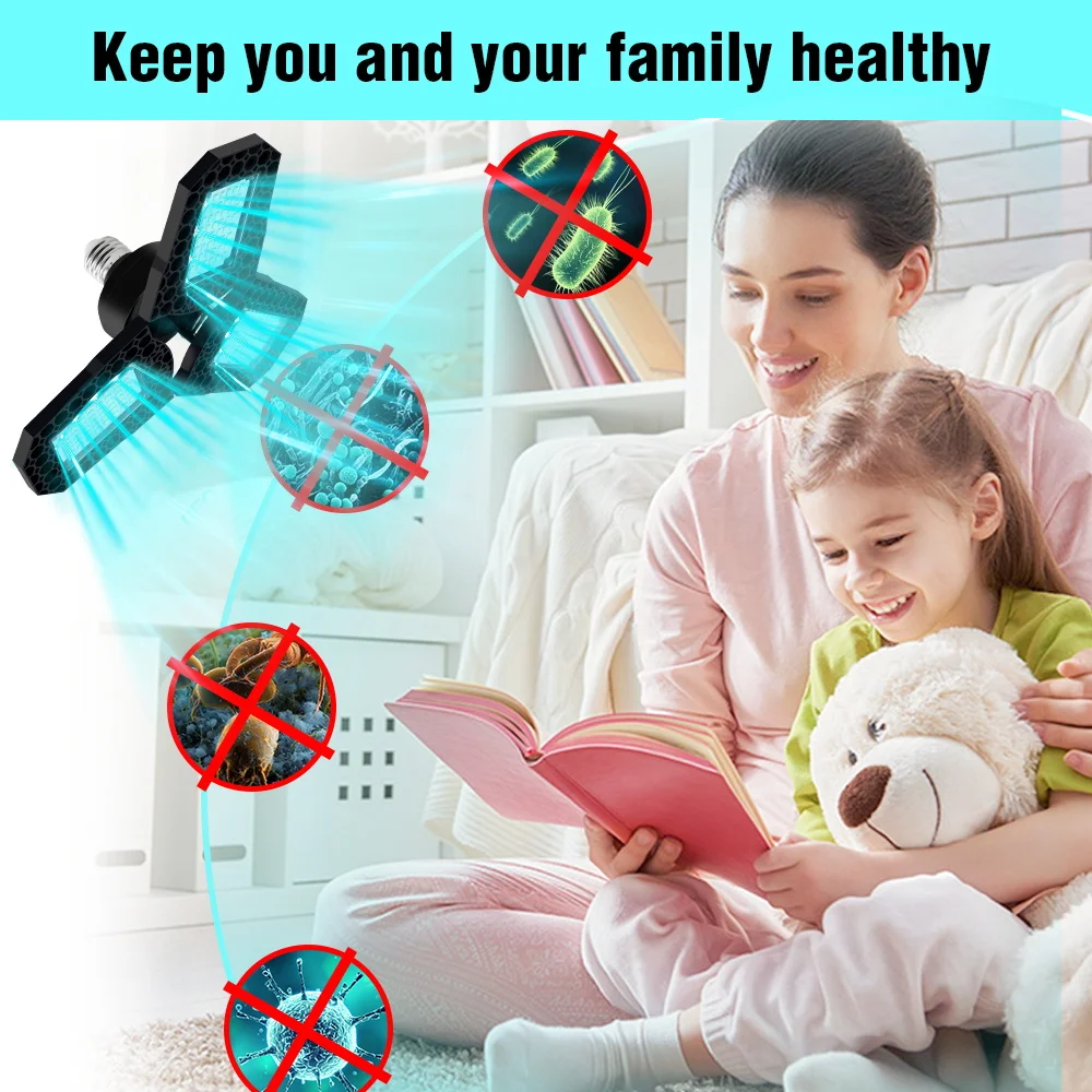 

220V UVC Lamp LED UV Sterilizer Light E27 LED Bactericidal Lamp 110V Germicidal Ozone LED Light 40W 60W 80W Home Bactericidal