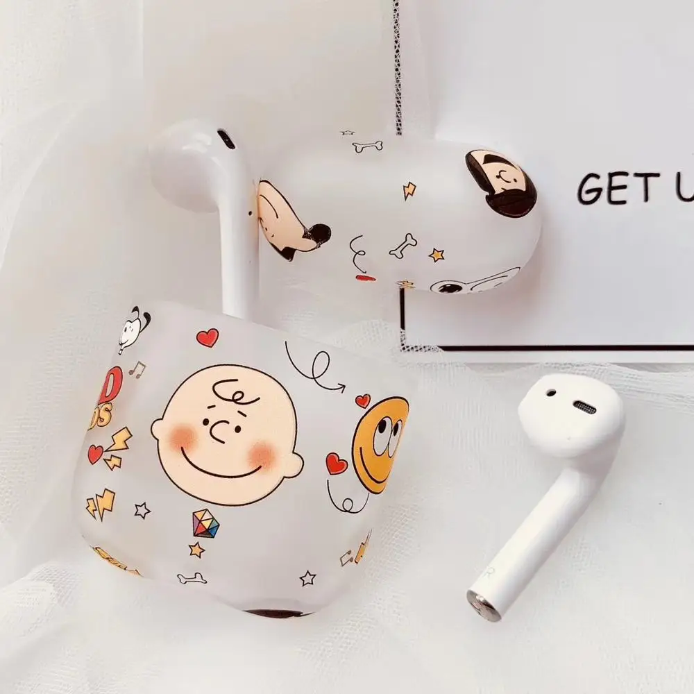 Мультяшный Матовый Жесткий чехол, силиконовый наушник для Apple, AirPods 1/2, беспроводной bluetooth чехол для гарнитуры