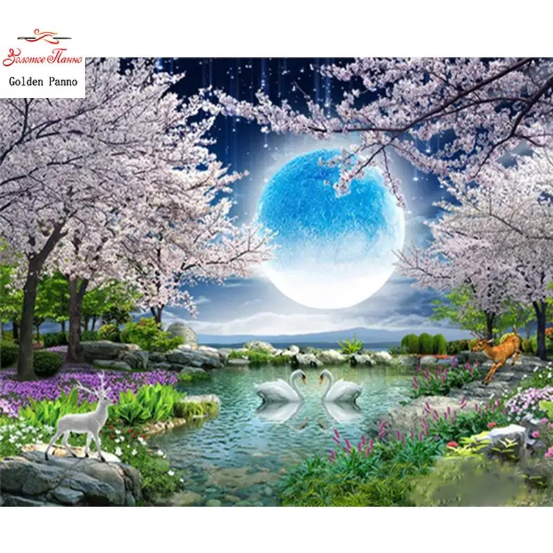 Full Diamond Square Diamond Painting Cross Stitch Landscape Diamond Embroidery Mosaic Home Decoration