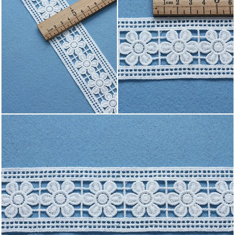 7 Yards Lace Ribbon Embroidered trimmings for sewing accessories Home Furnishing garment dress french style Decoration | Аксессуары для